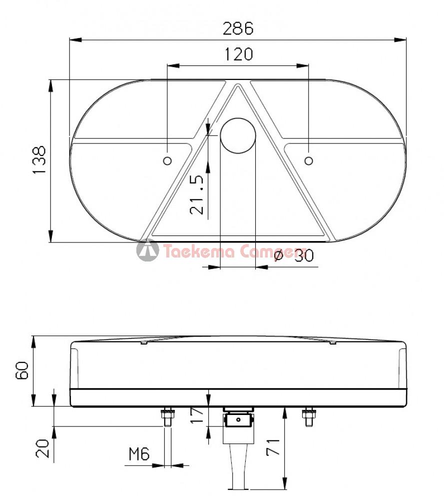 Jokon Achterlicht L610 Rem/ Knipper/ Kenteken/ Mist/ Achteruitrij/ Driehoek Reflector Opbouw Links