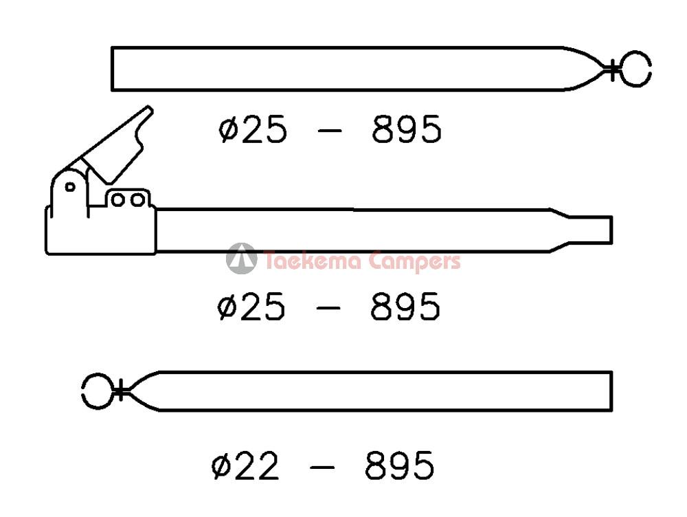 Campking Verandastang 25/22mm 170-260cm Aluminium Quickgrip