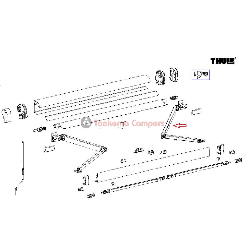 Thule 4900 Scharnierarm rechts 260