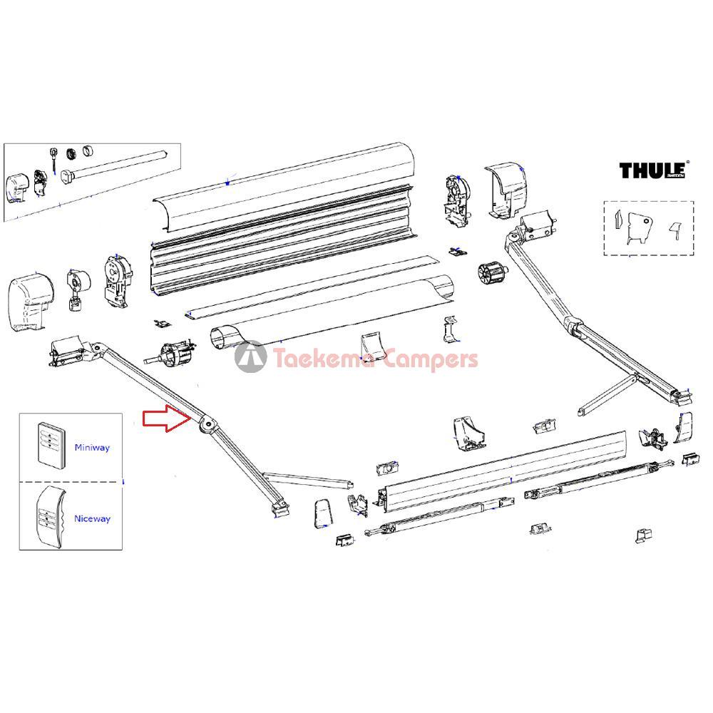 Thule 8000 Knikarm links 3.5m