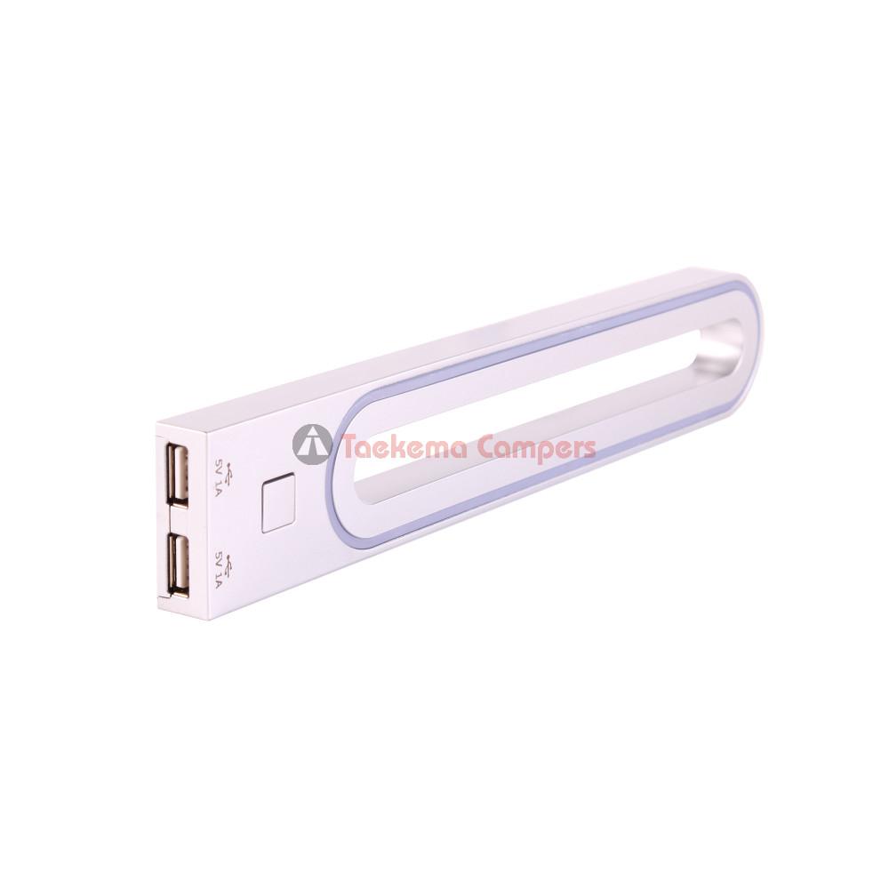 Wandlamp LED 12V/3W Zilver incl. 1x USB