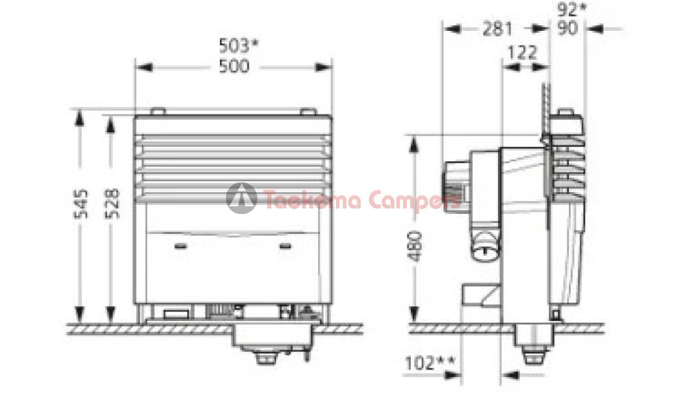 Truma Kachel S3004 voor 1 Ventilator zonder Mantel
